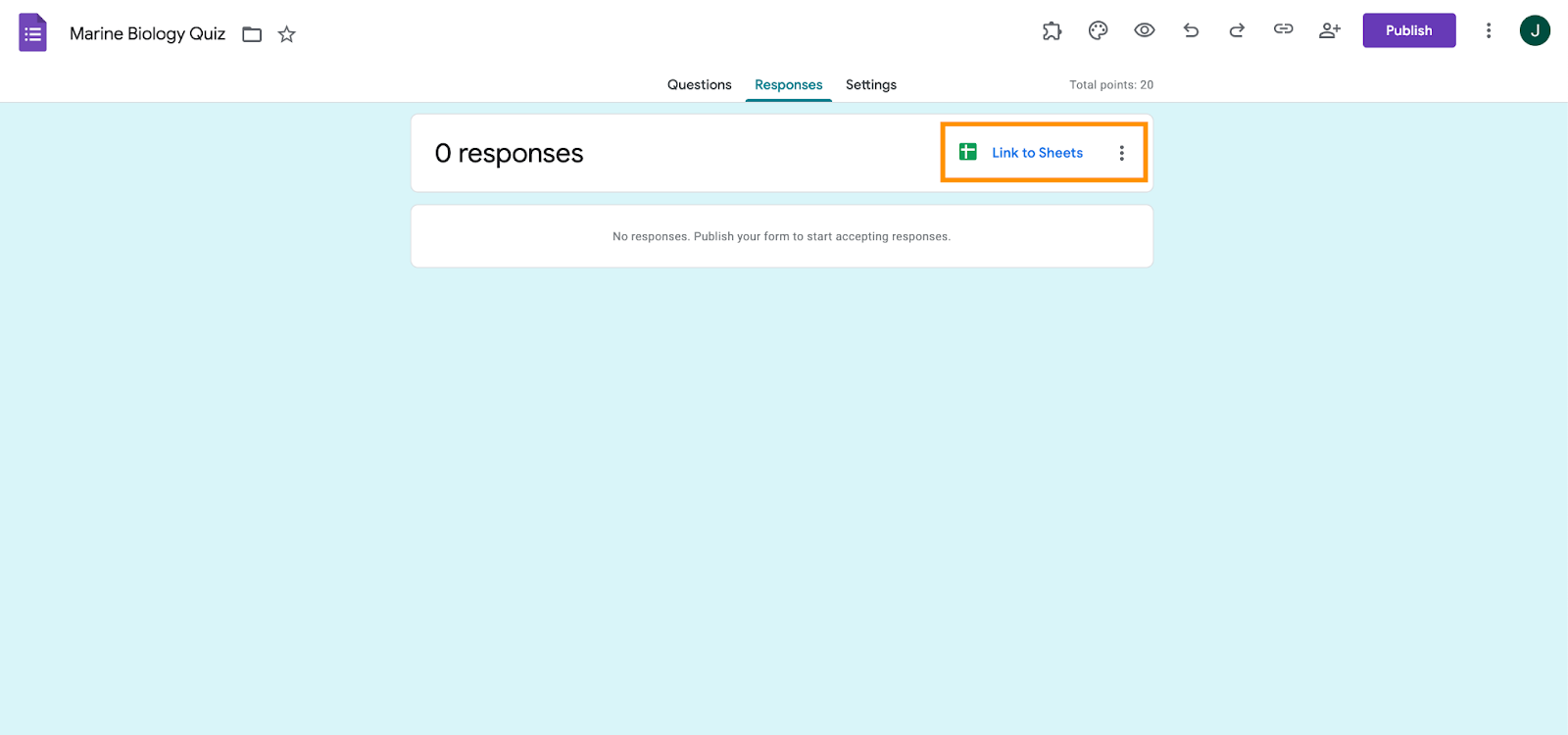 Google Forms Link Responses to Sheets