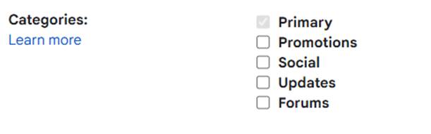 Mail Categories