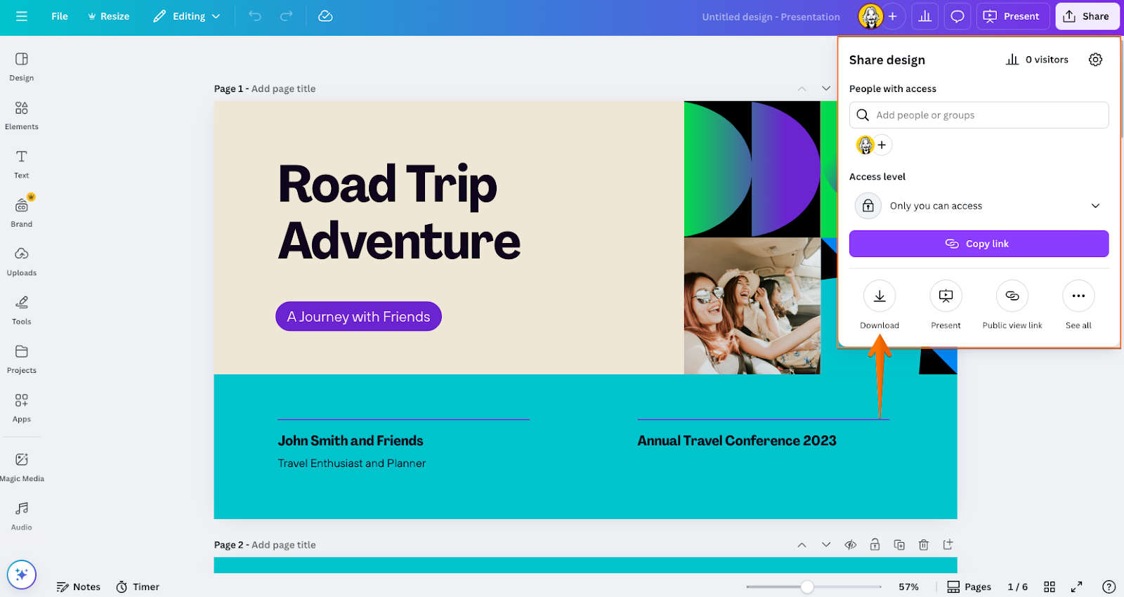 Canva Download Design Button