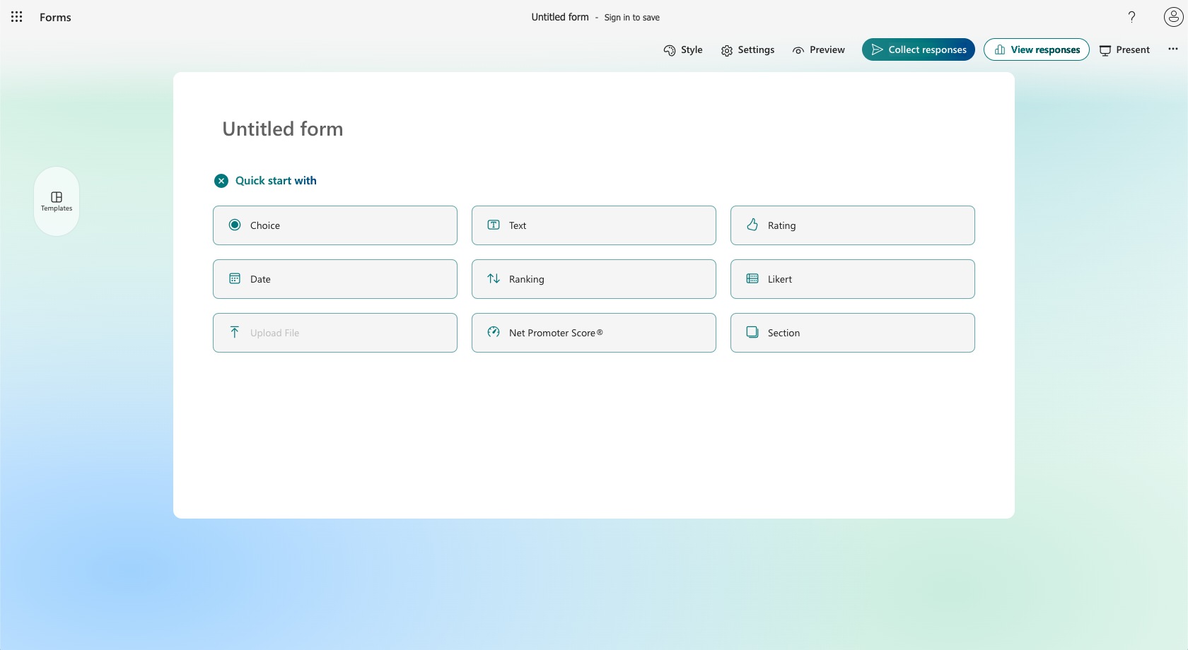 Microsoft Forms Form Elements