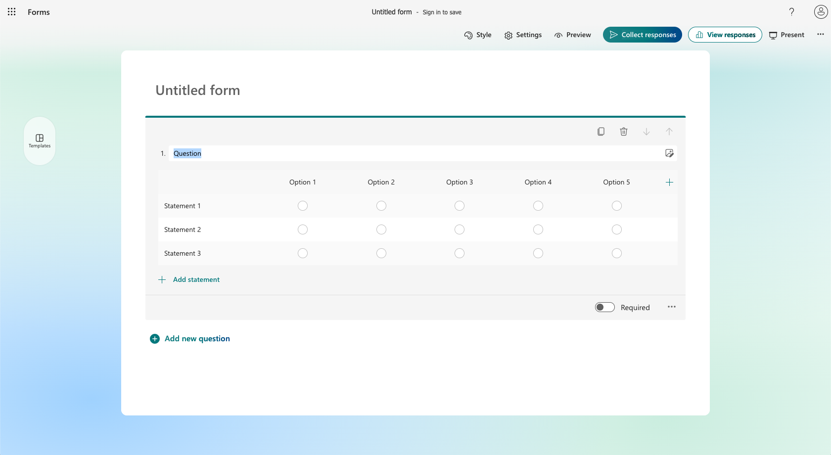 Microsoft Forms Likert Table