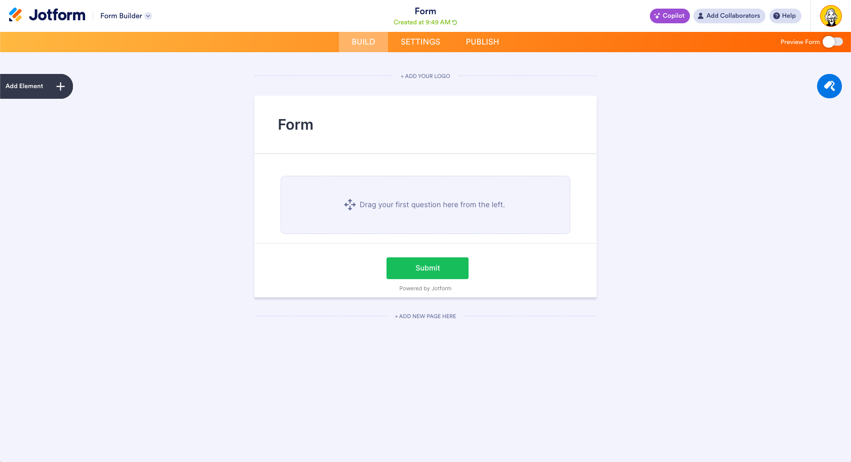 Add Element Button