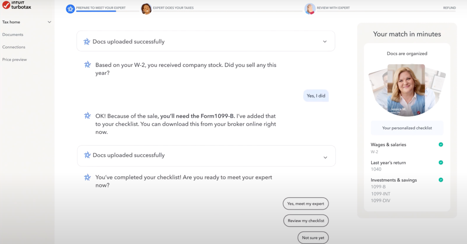 Intuit Assist TurboTax onboarding and personalized checklist