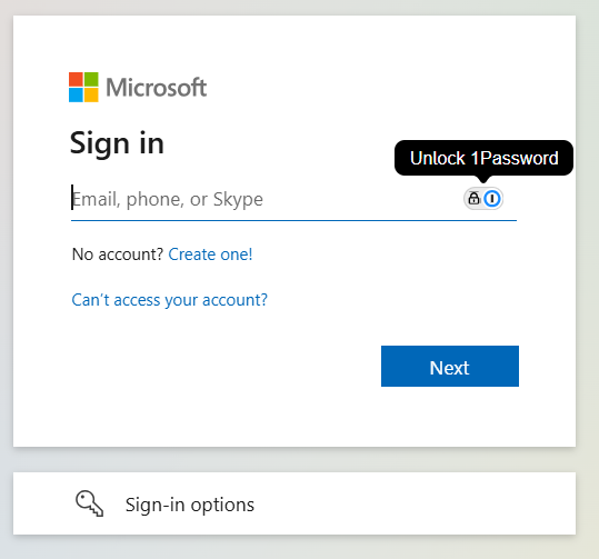Screenshot of the Microsoft sign-in window
