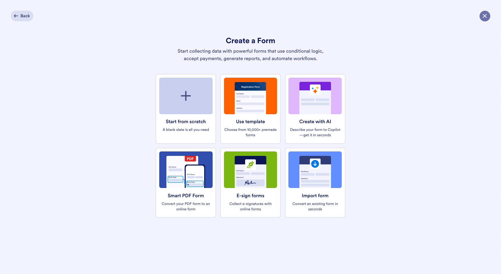 my Workspace Asset Picker Form Menu