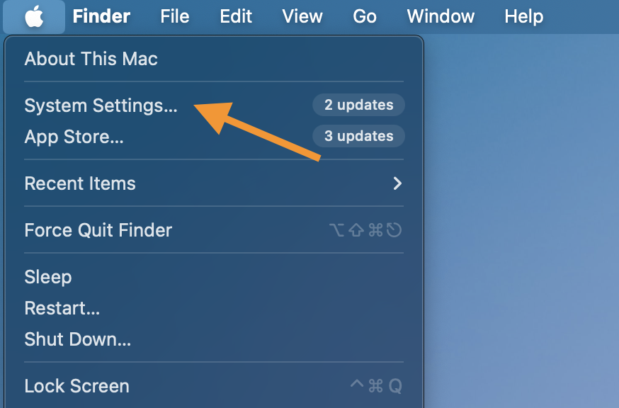 Mac System Settings Button