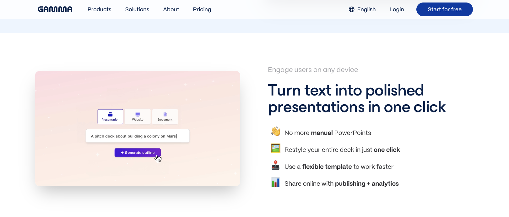 Gamma Landing Page