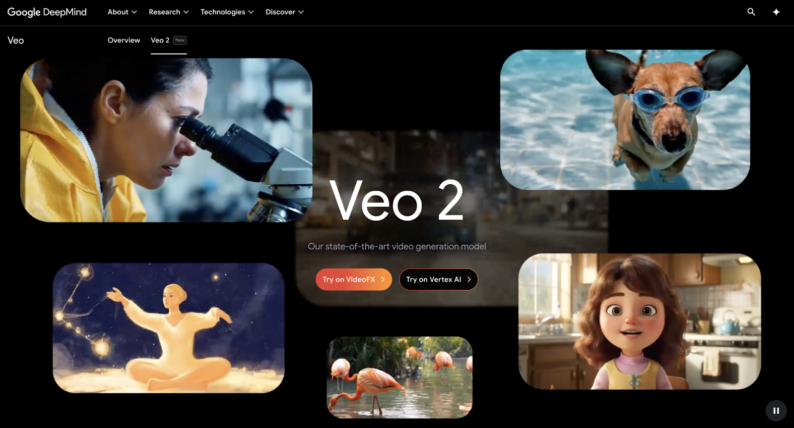 Landingpage von Veo 2