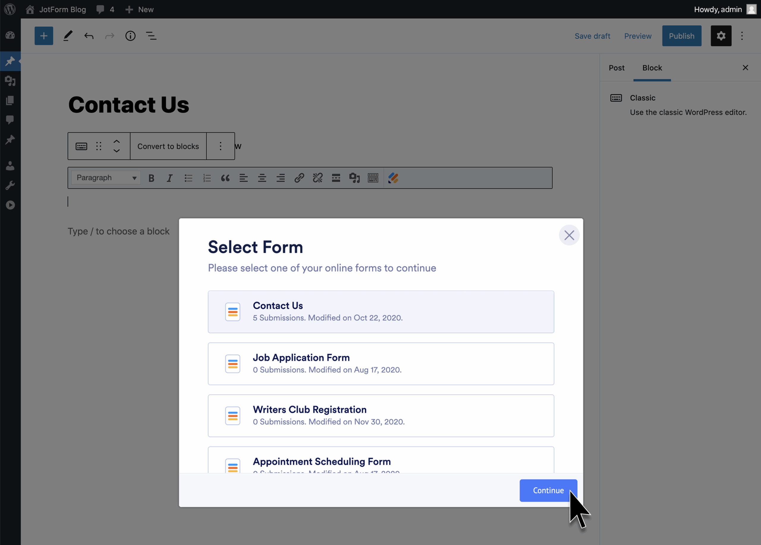 Jotform WP Plugin