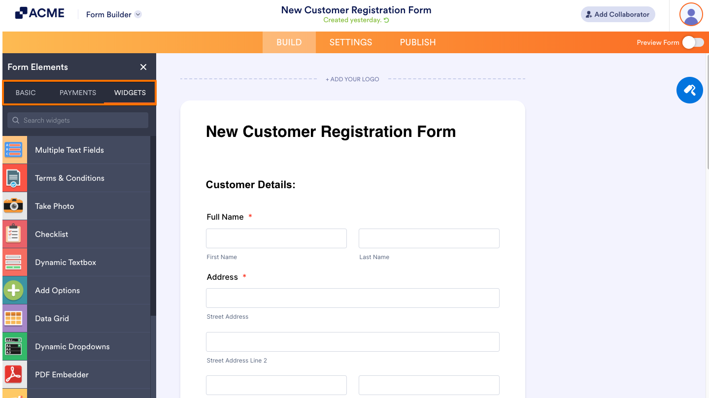 How to Show or Hide Form Widgets Organization-Wide from the Admin Console Image-5