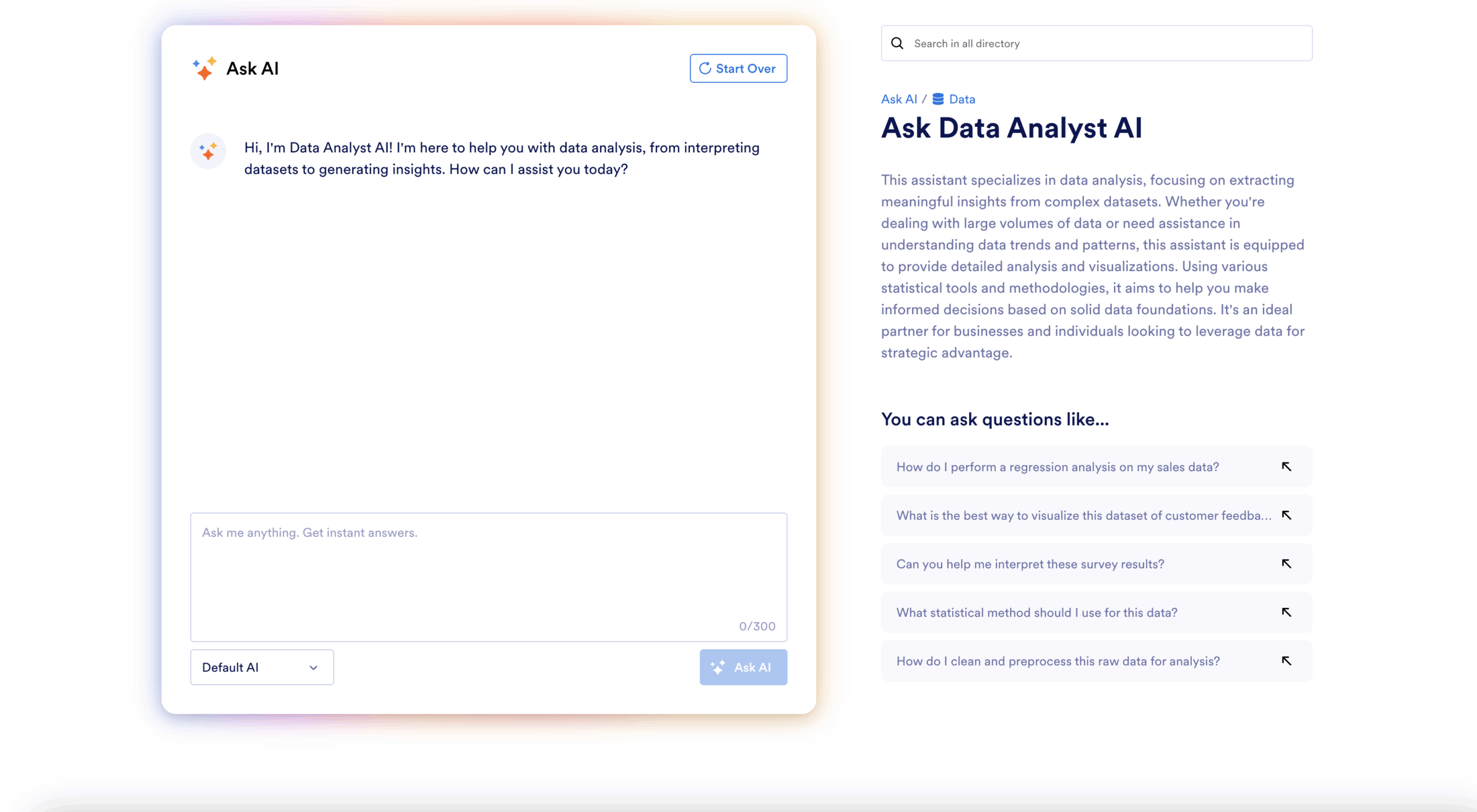 Ask AI Data Analyst Jotform