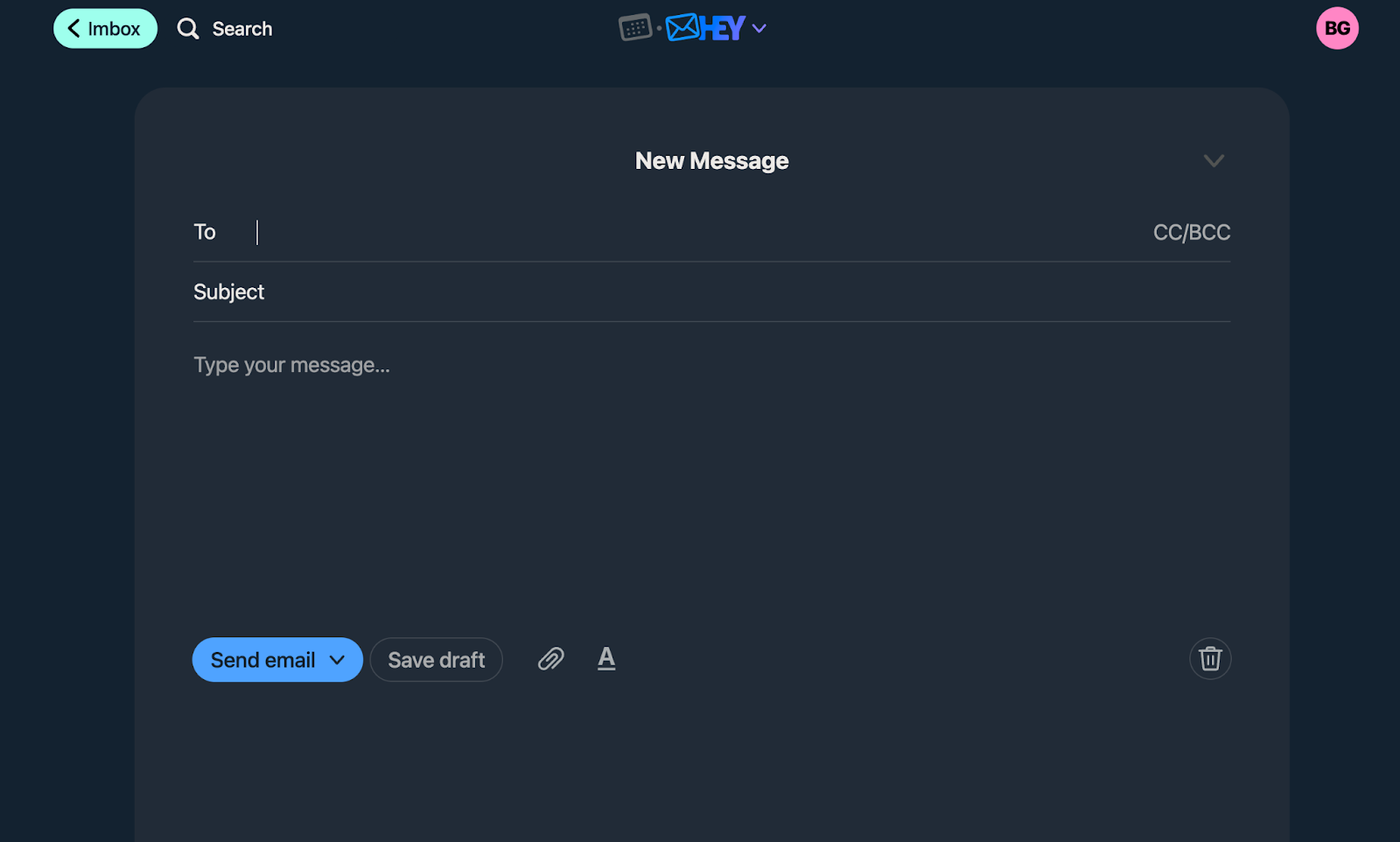 HEY Mail Inbox