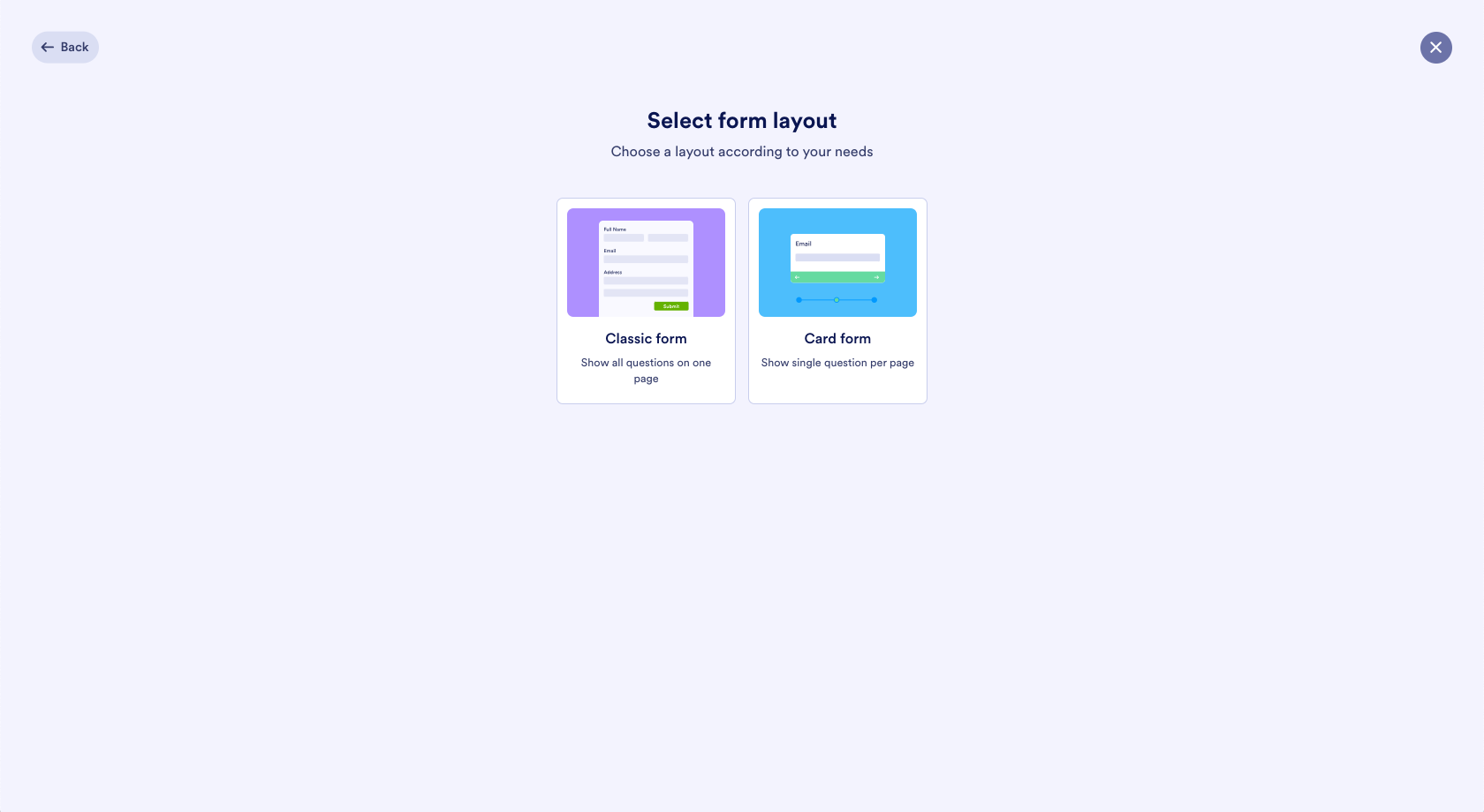 My Workspace Select forn layout page