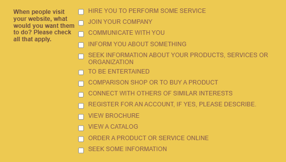 Goals and Needs Section