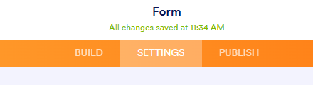 Form Settings Tab Navigation Bar Button