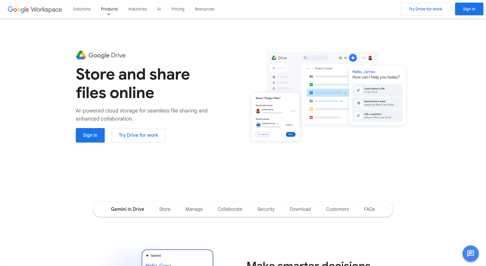 Google Drive Landing