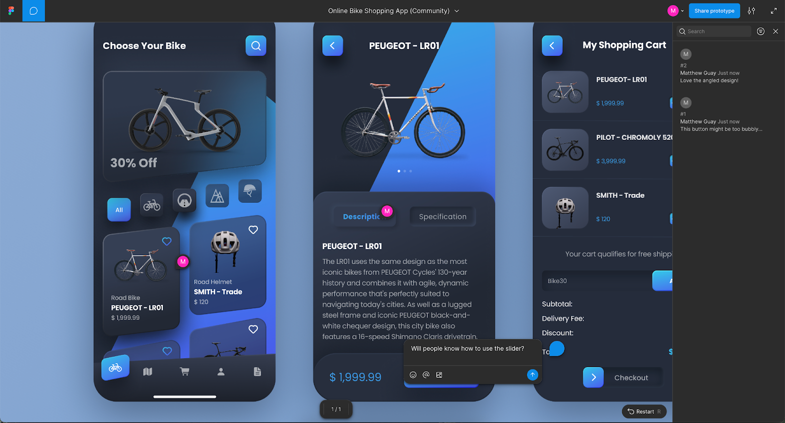 Figma’s preview interface lets anyone add comments to your design without editing your work