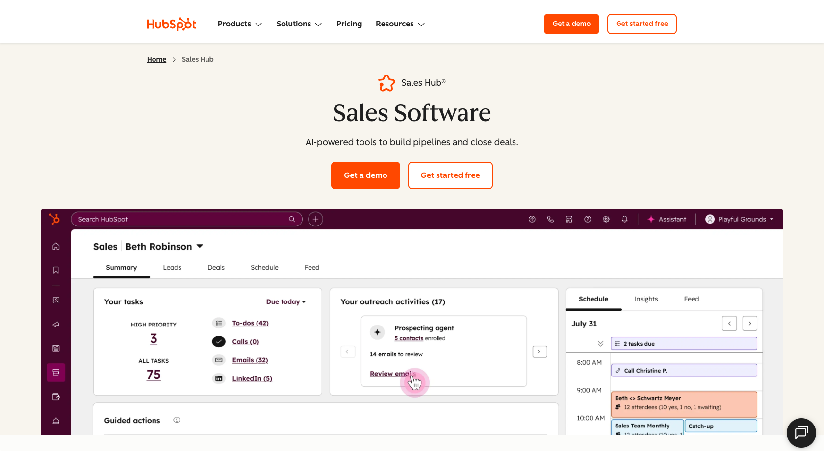 Hotspot Sales Hub Landing