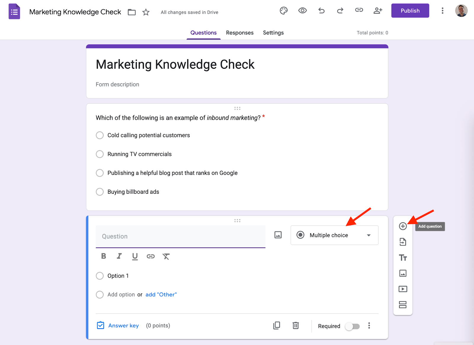Google Forms Form Editor Multiple Choice Field