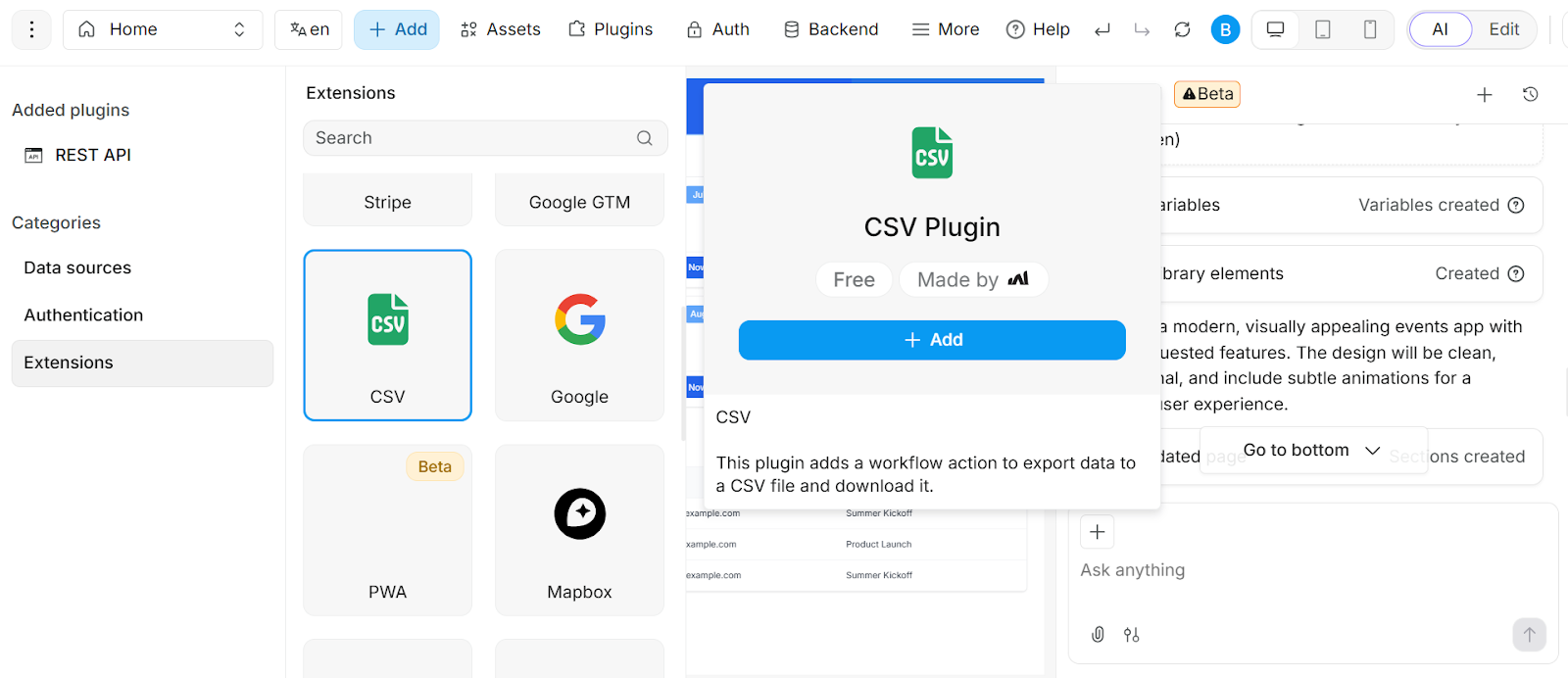 WeWeb User Interface