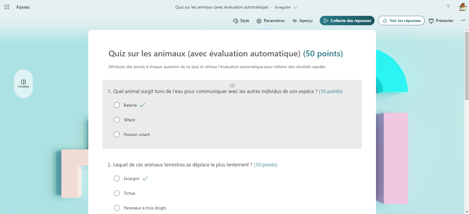 Une image montrant un écran d’ordinateur avec une question à choix multiples sélectionnée
