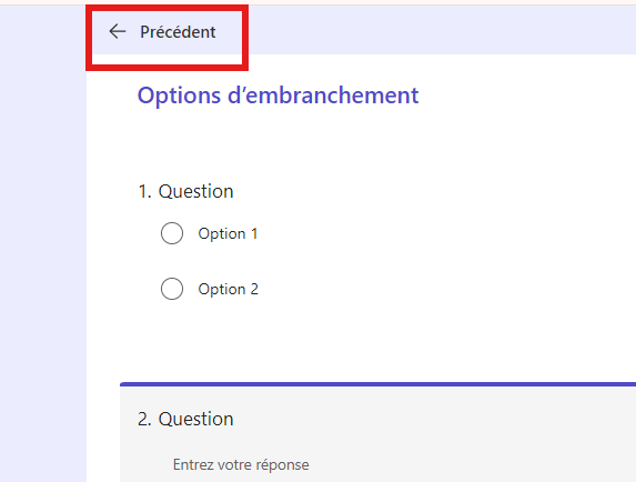 Image du bouton Précédent dans le coin supérieur gauche de la fenêtre