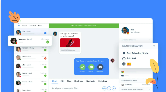Interface utilisateur de Crisp
