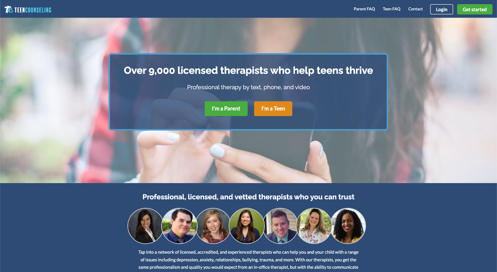 Teen Counseling Landing