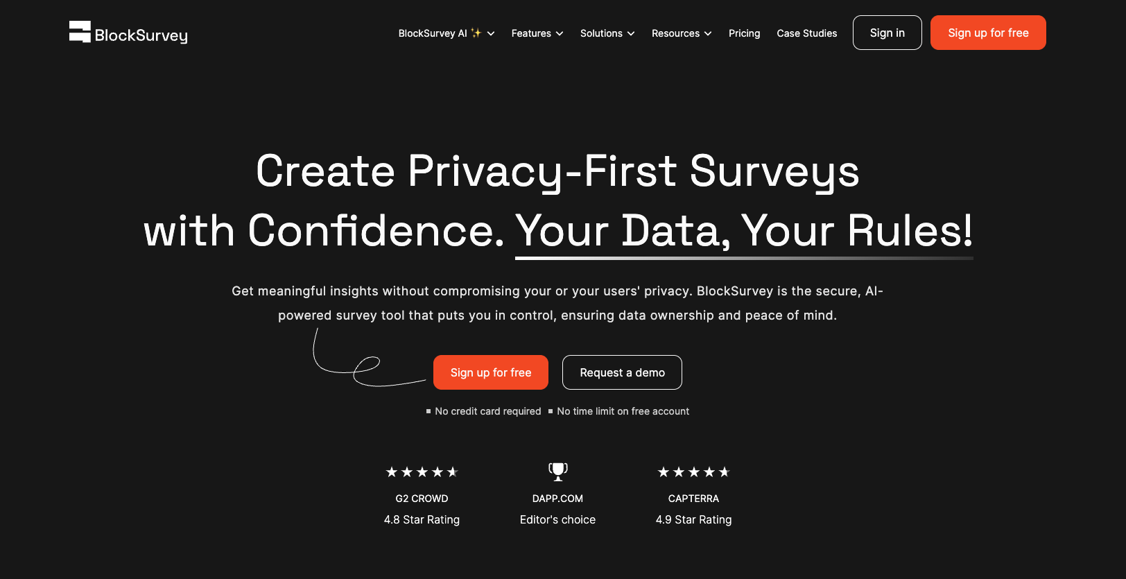 image blocksurvey website homepage