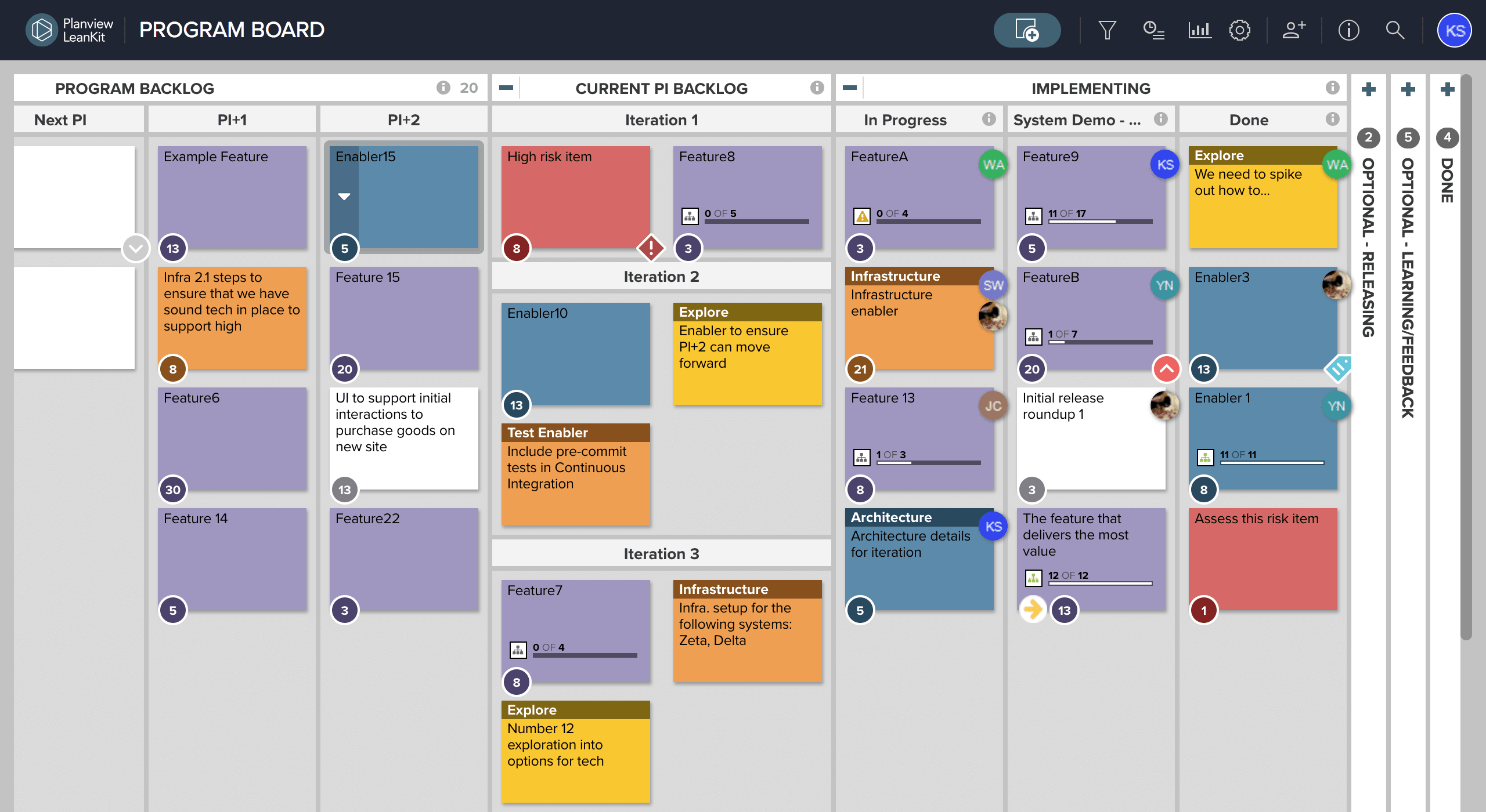 Planview Board User Interface