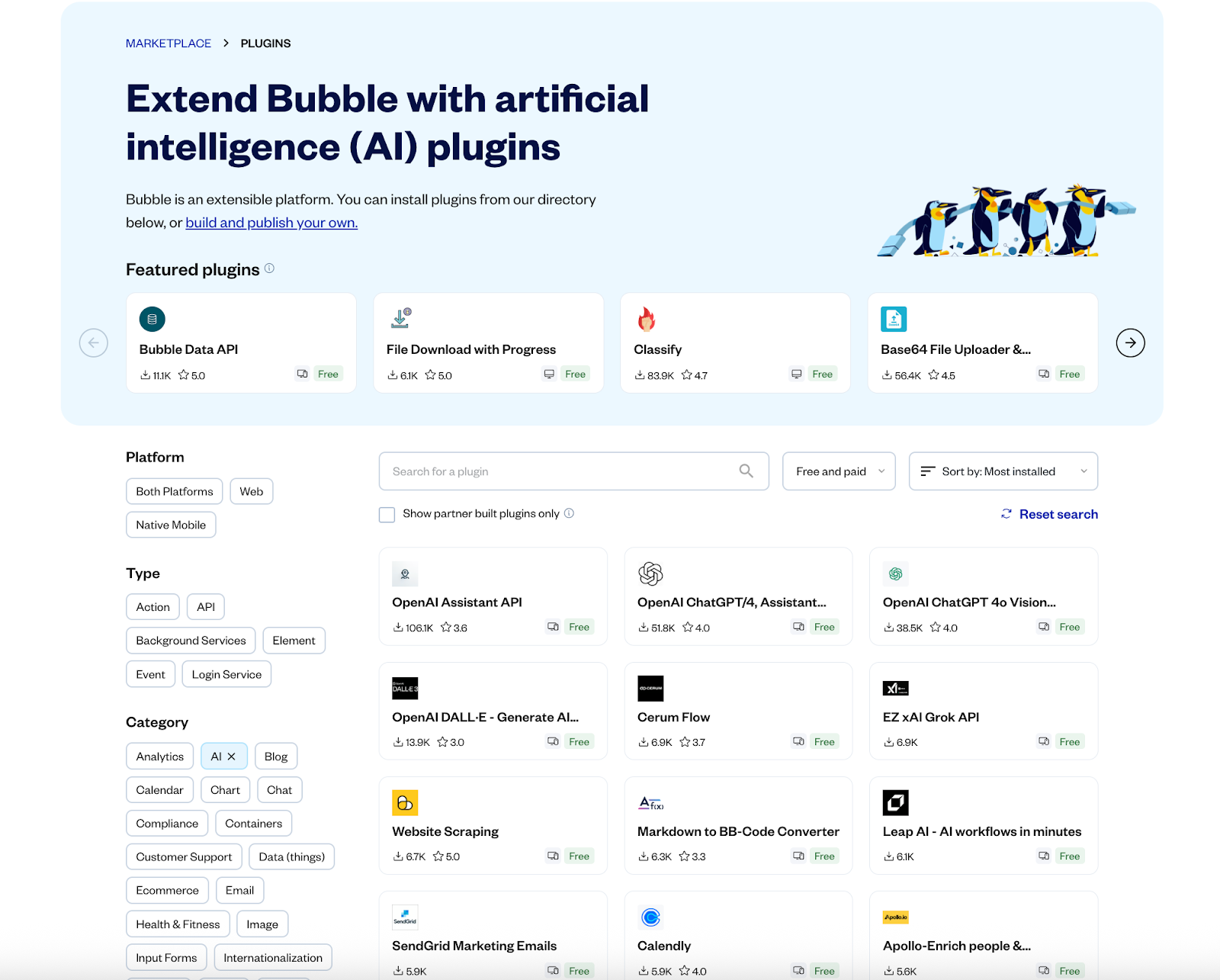 Viewing the Bubble AI plugins