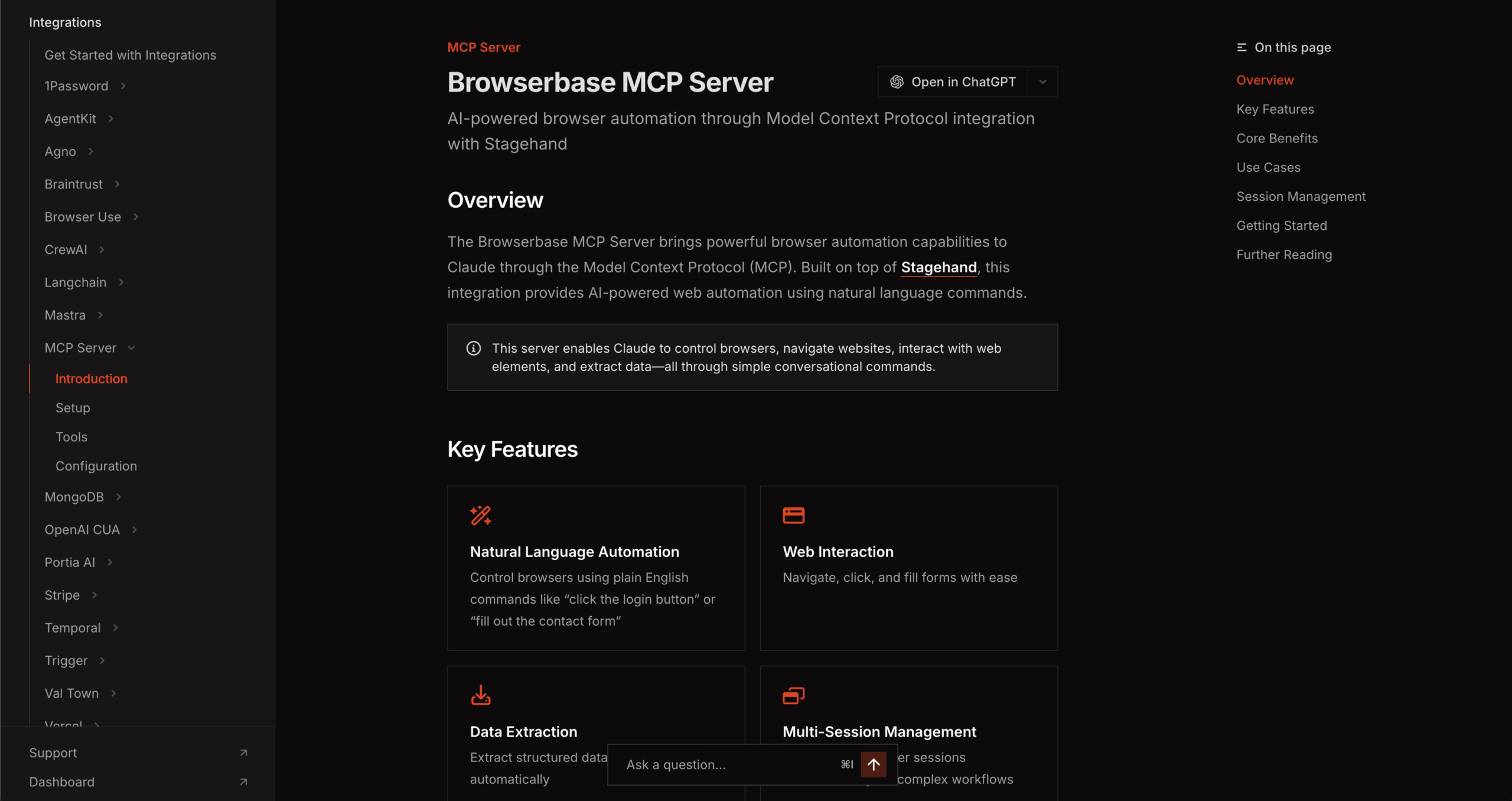 Browserbase MCP Server Page