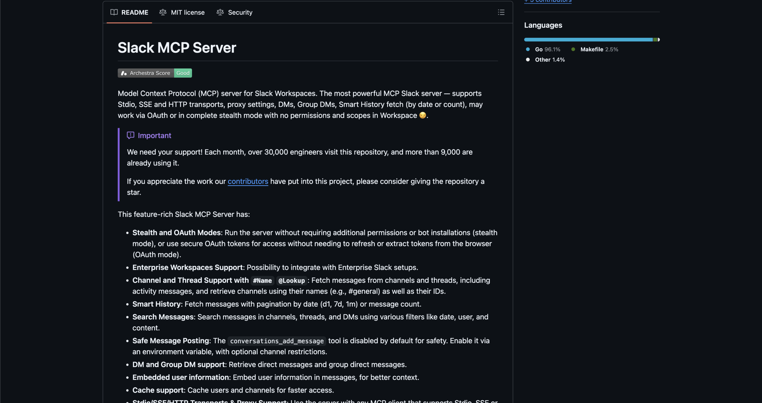 Slack MCP Server GitHub Page