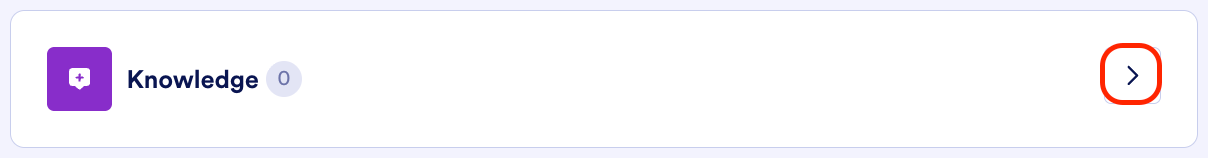 Clicking on the arrow next to the Knowledge option
