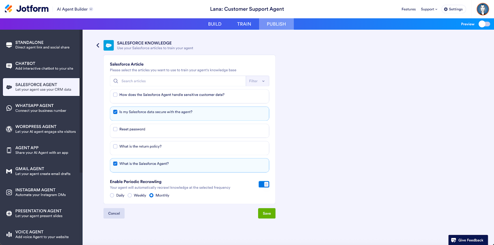 Viewing the Salesforce Knowledge page