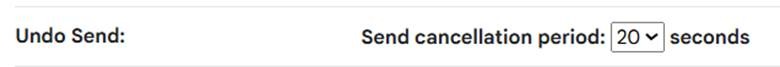 Viewing the Undo Send option on Gmail