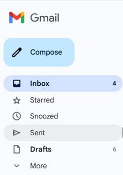 Clicking on the Sent folder on Gmail