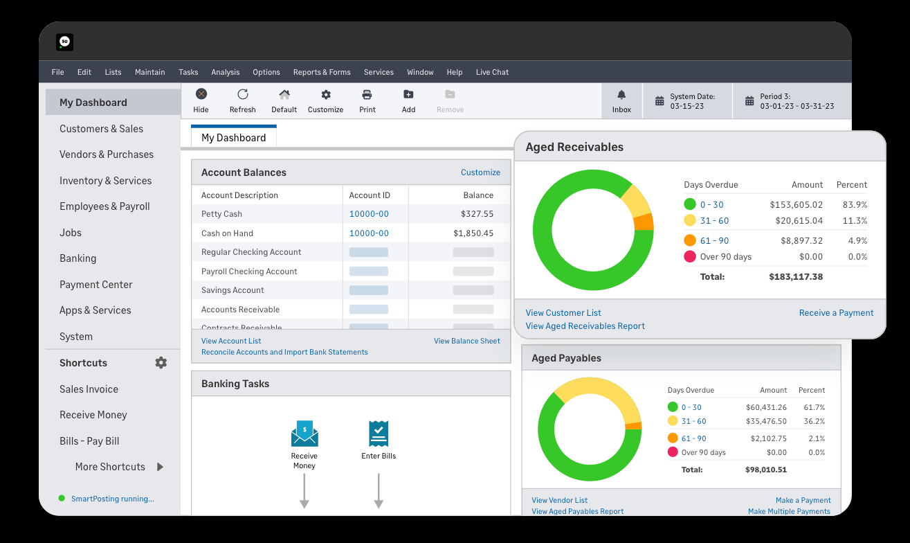 Interface utilisateur Sage 50