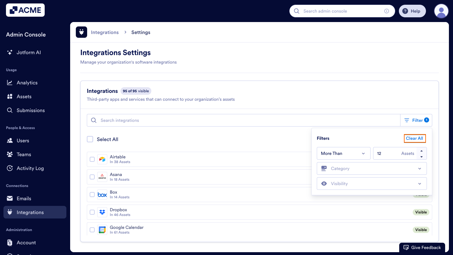 How to Show or Hide Integrations in Your Organization from the Admin Console Image-20