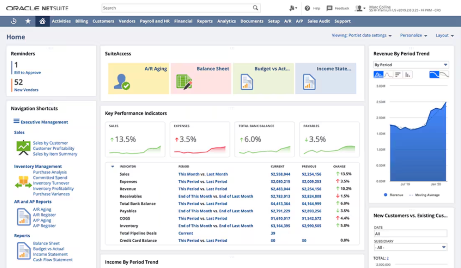 Interface utilisateur NetSuite