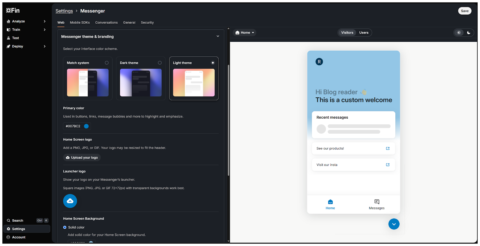 User Interface of Fin