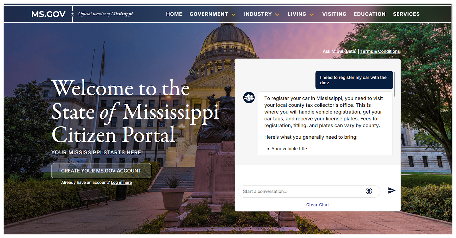 Screenshot of Mississippi