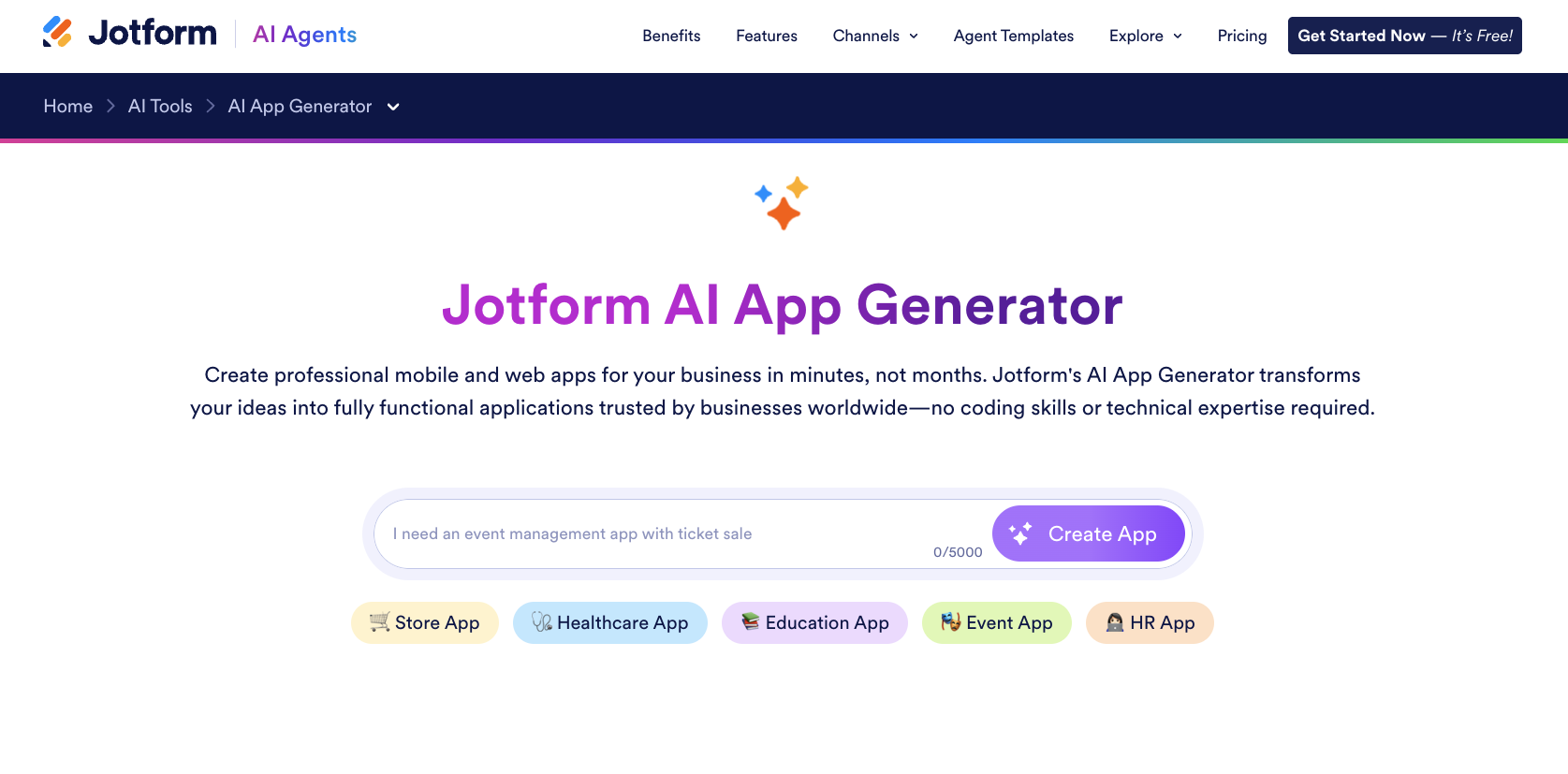 Jotform AI App Generator