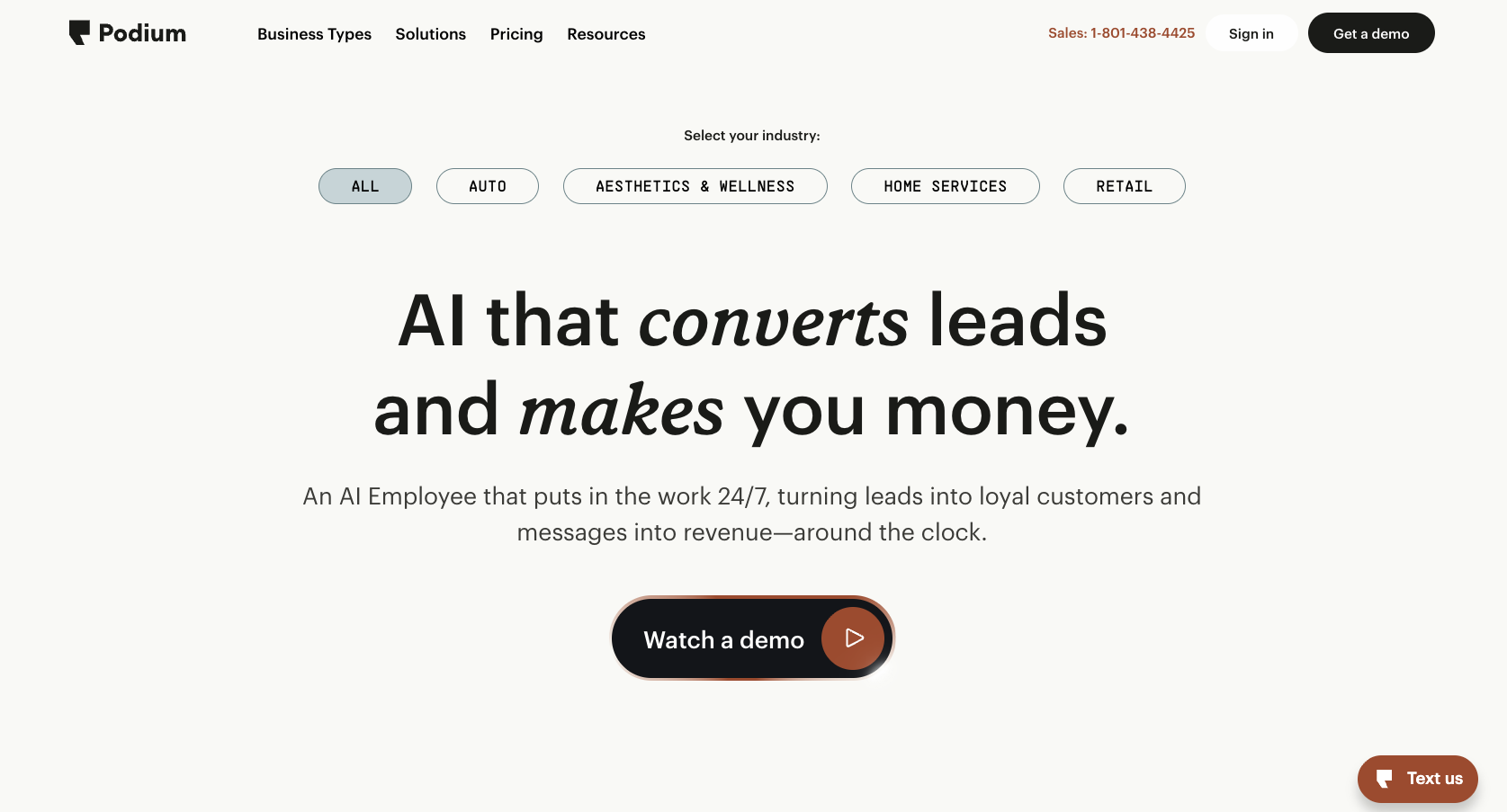 Podium Landing Page