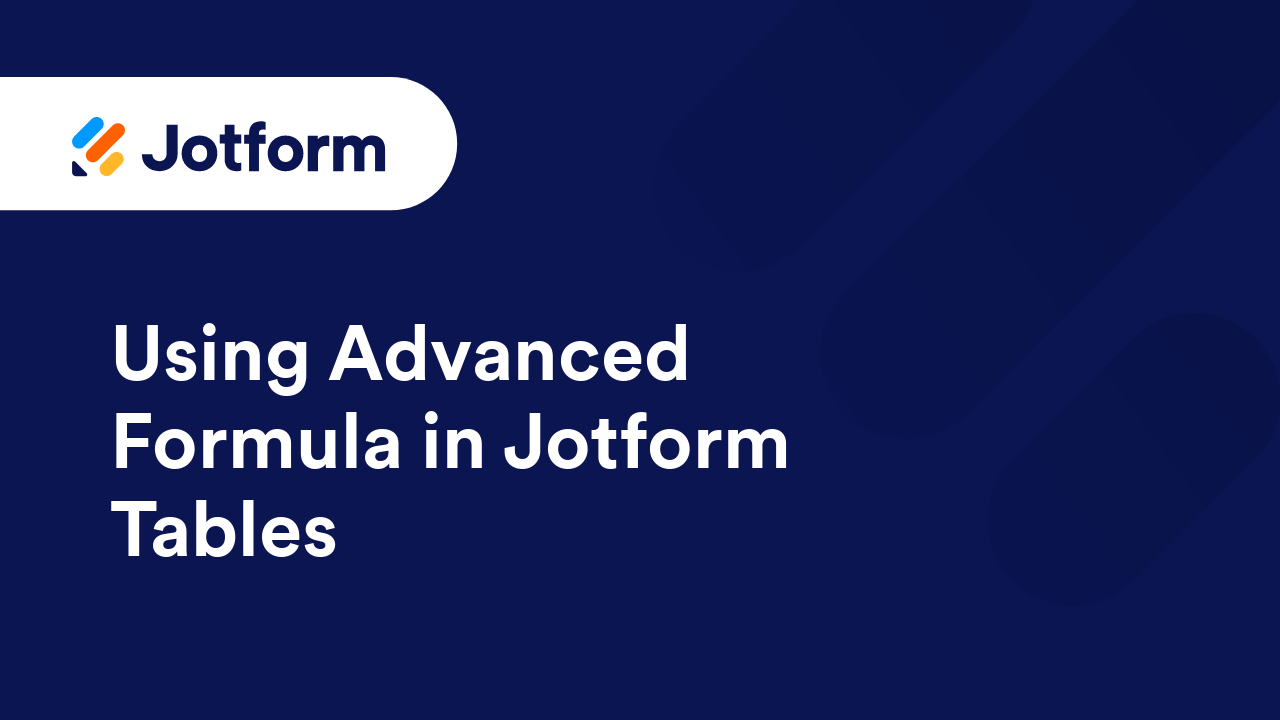 Jotform Tables