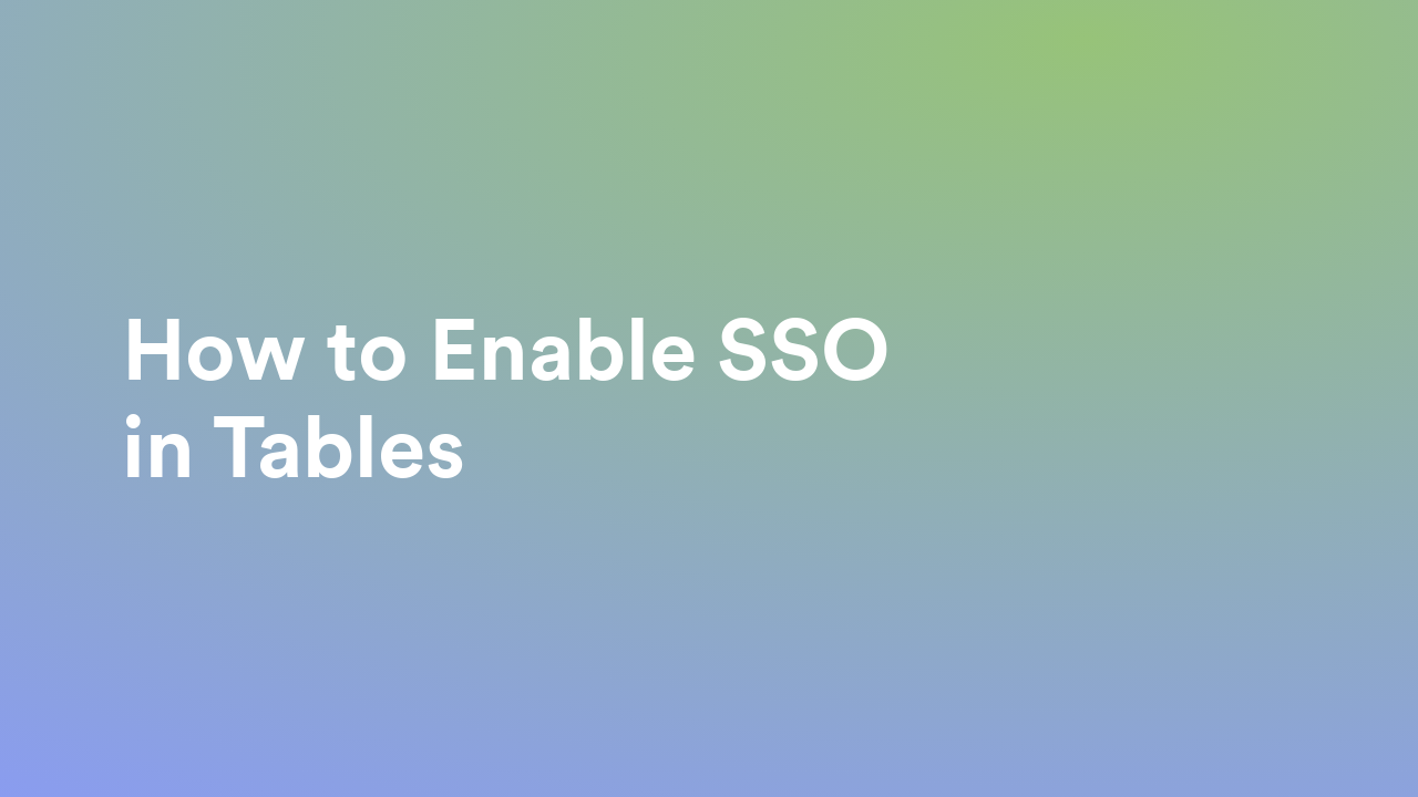 Single Sign-On (SSO)