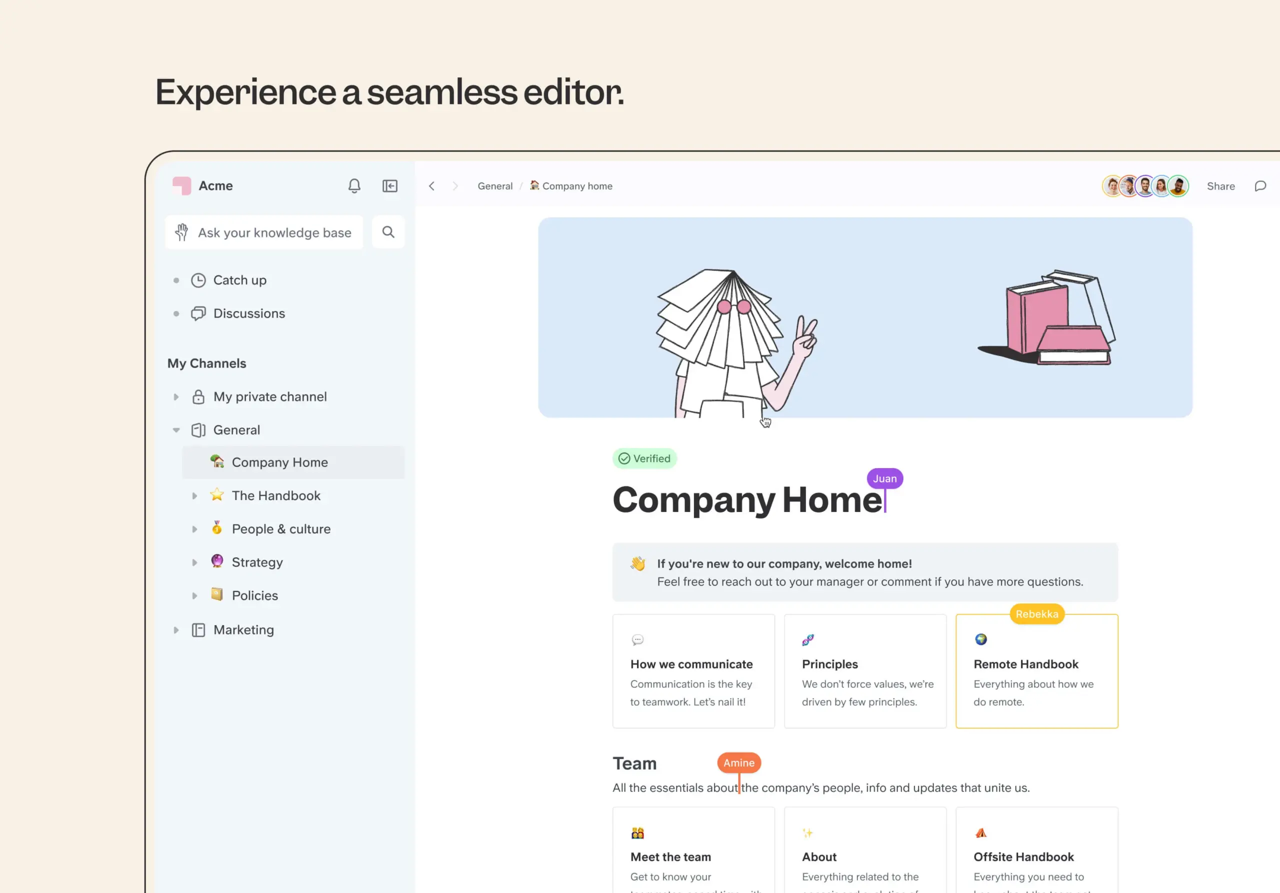 Slite User Interface