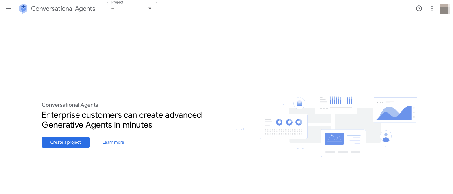 google conversational agents with the following words "enterprise customers can create advanced generative agents in minutes"