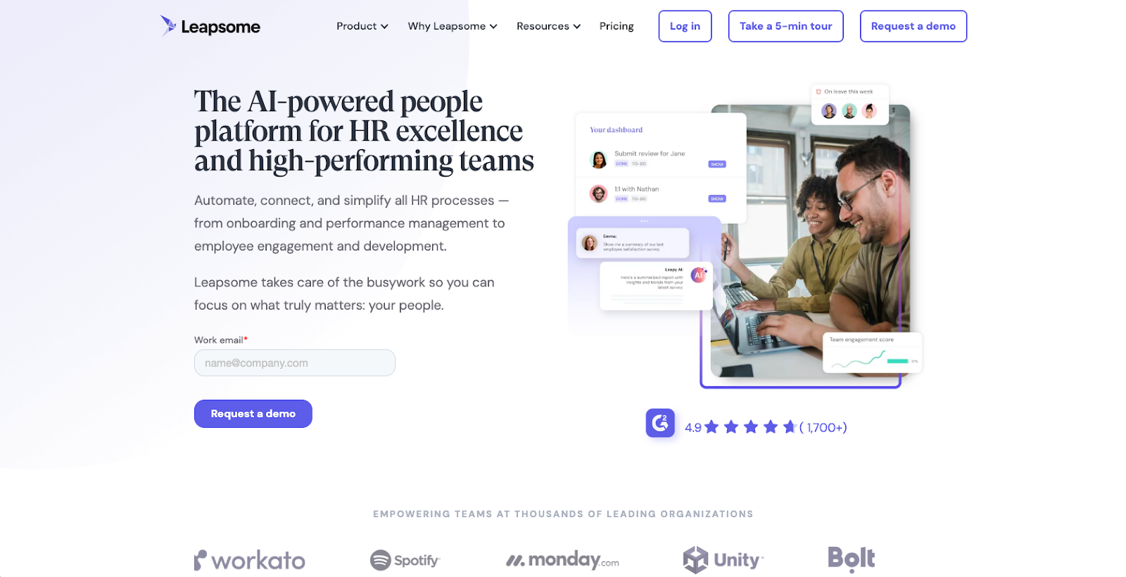 Interface utilisateur Leapsome