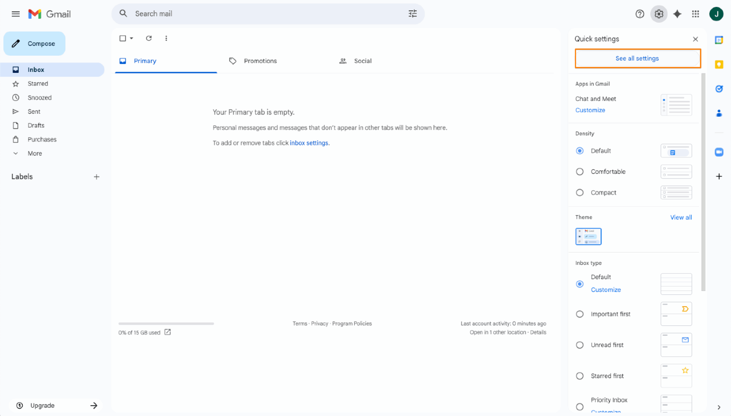 Gmail Settings See All Settings Button